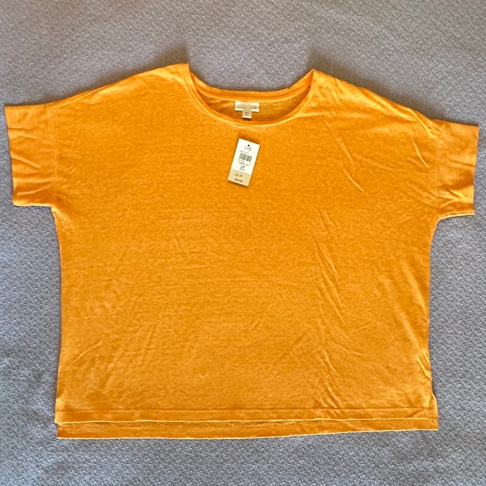 J. Jill Short Sleeve Tee in Golden Yellow